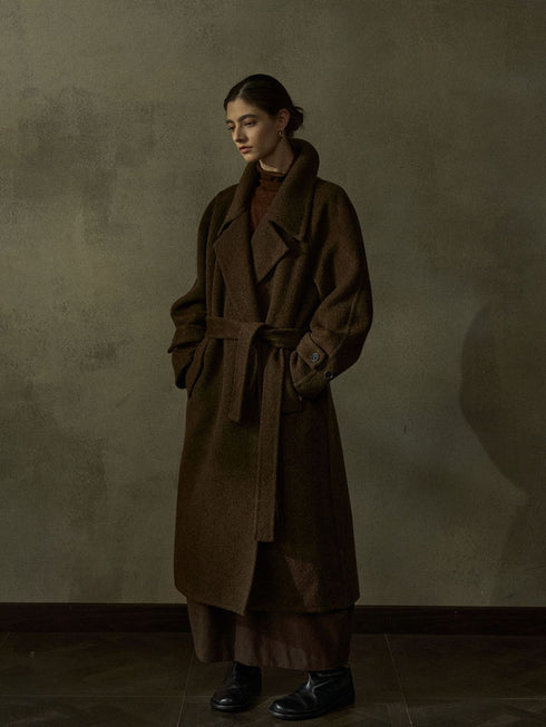 Orbit Double-Faced Notched Wool Coat